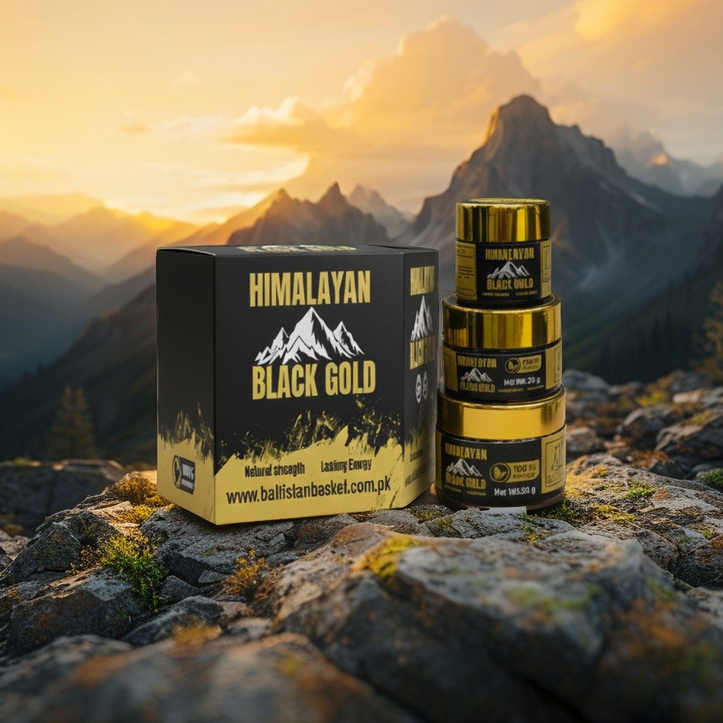 Himalayan Black Gold Shilajit jars and box